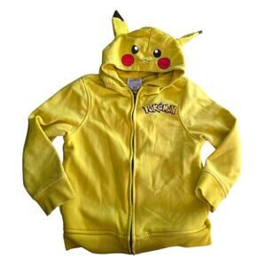 Pokemon Pikachu Hoodie Full Zip Kids Extra Small Pika Ears